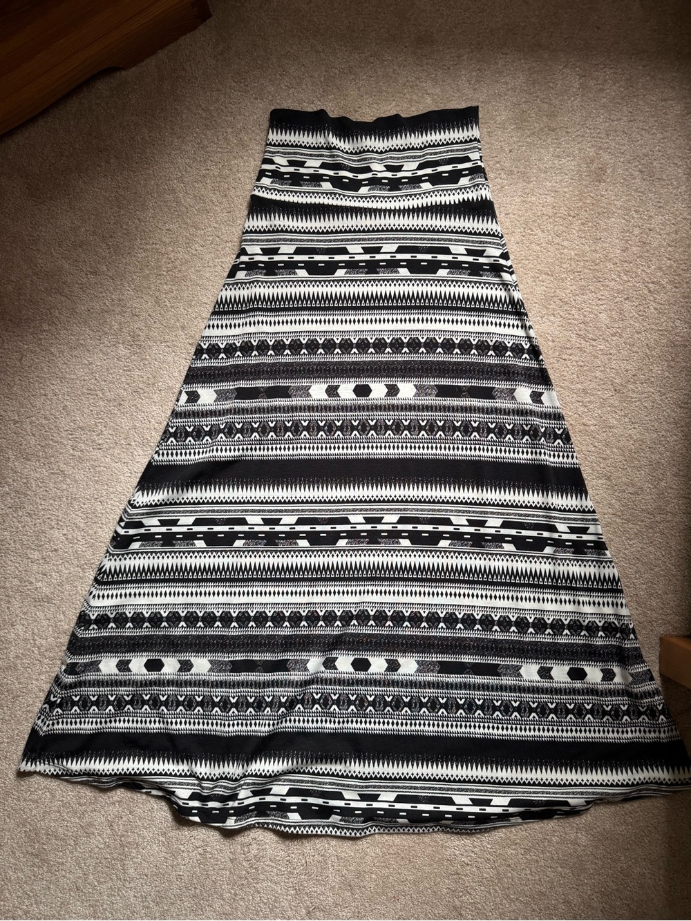Mossimo Supply Co. Black & White Aztec Print Maxi Skirt